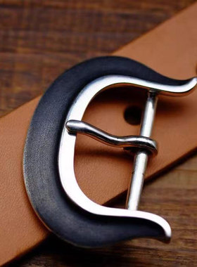 Jango 硬汉风 日本手作做旧熔岩做旧925全银皮带带头带扣