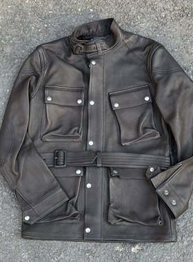 Fine Creek Leather old money老钱风重磅鹿皮多袋猎装夹克