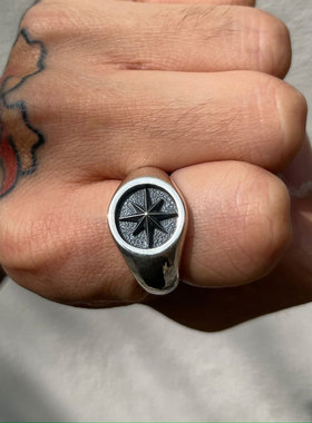 爆炸星光熔岩界面实心戒指