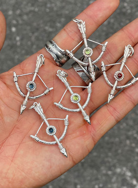 印第安宝石幻彩硫化弓箭造型吊坠