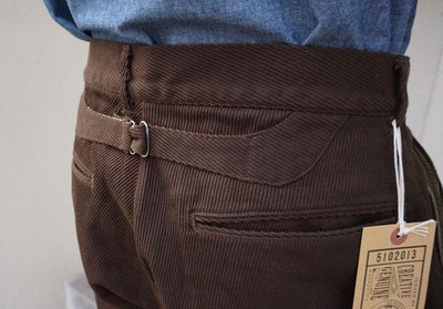 Fine Creek Leathers 工装产线重磅灯芯绒巴黎扣复古工作休闲裤