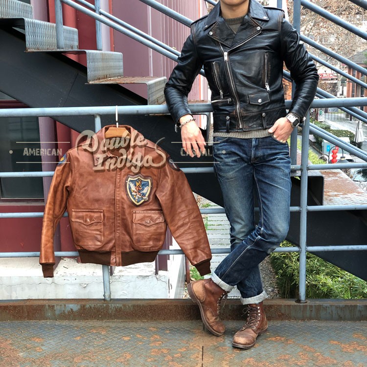 皮革贴布A2马皮皮衣夹克