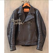 Tenjin Works天神works 重JW01磅栎木茶芯牛皮斜拉机车皮衣夹克