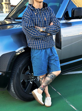 GYPSY SONS 日本制 改良款复古山系机能性多袋套头格子派克夹克