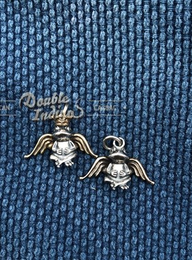 招财进宝日本手工黄铜青蛙吊坠