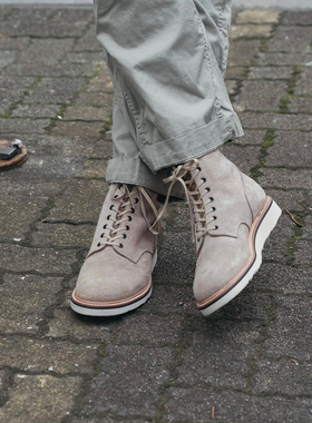 Brother Bridge 百搭异色 日本制特殊染色翻毛牛皮复古白底工装靴