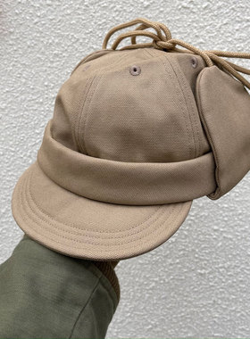 MIGHTY SHINE可调节头围复古重磅帆布可折叠耳罩复古雷锋帽钓鱼帽