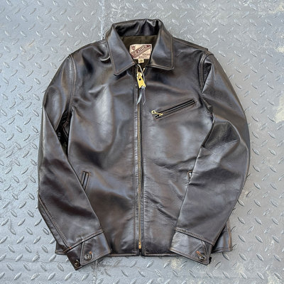 Y'2 LEATHER indigo天然蓝染特制肌理感茶芯马皮机车皮衣夹克