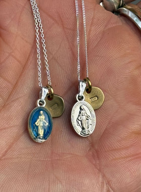 AMP Japan 日本手作3D浮雕925银人像铜牌925银链套装项链