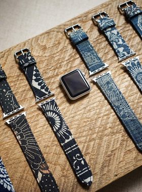 Simple Union 日本元年古布手工制作适用于Apple Watch 表带