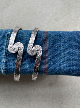 North Works 雄鹰展翅 古董摩根银币改造蛇形S状复古银手镯