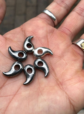 光岚日本手工做旧950隔离珠勾玉