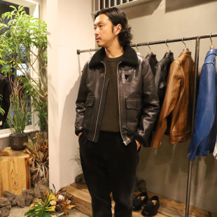 G1通勤夹克 特制牛皮羊毛领羊毛内衬复古 Sunset Bay福利特价