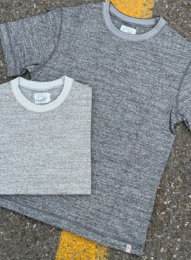 Riding High 日本制老式梭织机制天竺雪花棉纯色通勤素TEE短袖T恤