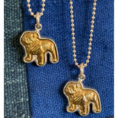 Button 黄铜斗牛犬项链 复古925银 Works立体有趣 日本制美式