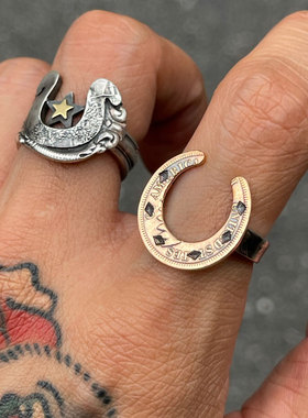 银币铜币改造复古马蹄造型戒指