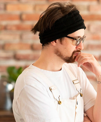 弹性复古编织休闲发带头巾帽