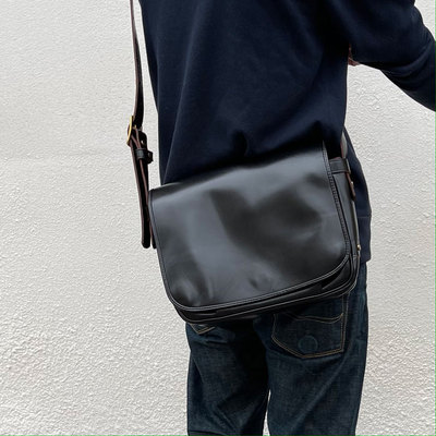 Y'2 LEATHER 质感生活 日本制特制茶芯马皮复古邮差包