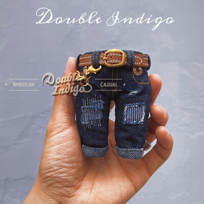 丹宁手作迷你挂件钥匙扣牛仔裤