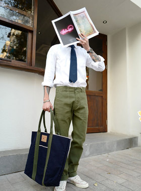 Tellason 意大利制作 重磅新面料OG-107复古水洗工装休闲裤面包裤