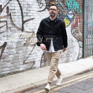 Tellason 13.5oz日本面料黑色红耳单宁牛仔多袋复古工装夹克