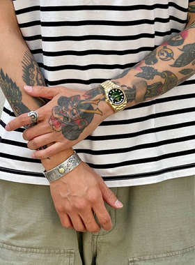 印第安帐篷双面图腾950银手镯