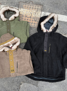 Kriff Mayer 松弛感复古 重磅摇粒绒保暖连帽户外山系山脉夹克