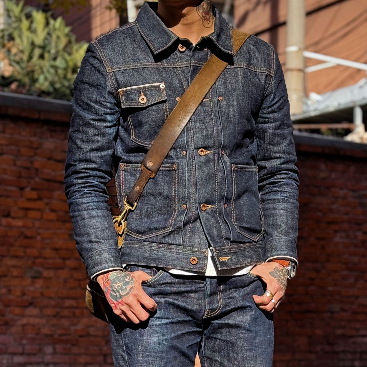 羊毛毯日本赤耳丹宁牛仔夹克