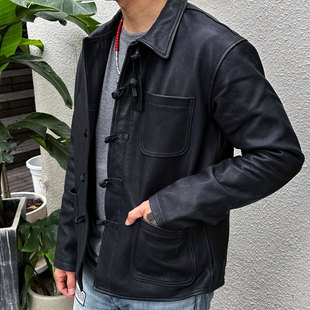 须山哲也手作虾夷鹿皮复古马褂盘扣夹克 隐藏限定款 Four Speed