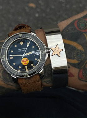 1美元焊接铜币五星厚切平打手镯