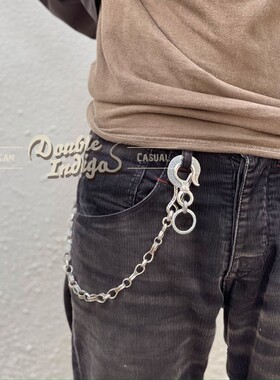 JANGO 重磅巨无霸 大号全银日本手作熔岩做旧挂钩式复古钥匙扣