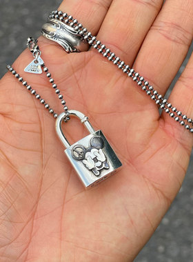 改造反战蒙眼米奇银锁项链