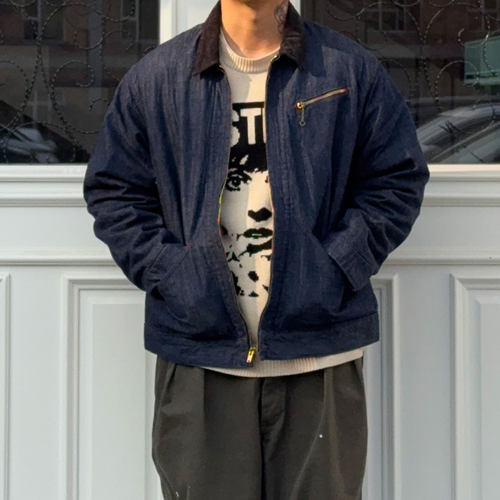 Workers Japan 羊毛混纺毛毯内衬10oz 水洗做旧工程师牛仔夹克