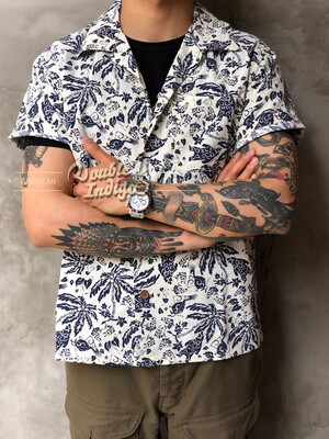 日本制飞鱼棕熊老鹰防晒木扣衬衫