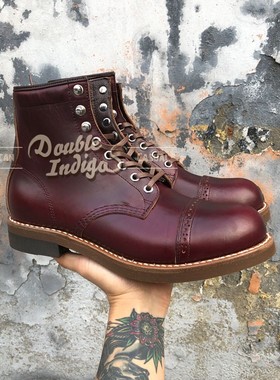 Brother Bridge Horween茶芯CXL皮复古8号色工装靴机车靴伞兵靴