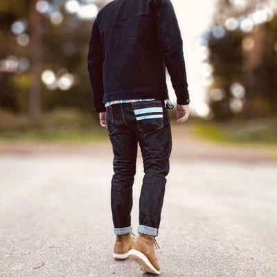 津巴布韦棉出阵粉色赤耳牛仔裤