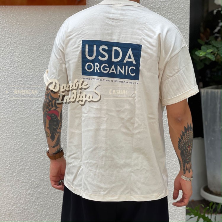 Slogan双面印花桶织短袖T恤