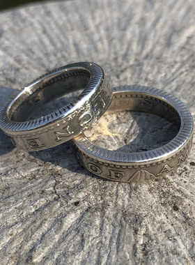 戒指古董摩根银币日本手工改造