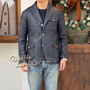 须山哲也手作虾夷野生鹿皮复古鹿角扣西装 木村款 Speed Four