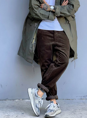 Workers Japan日常Type 3修身复古高密度灯芯绒Officer军官休闲裤