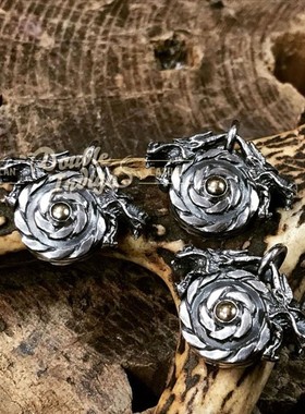 日本手工复古925银金珠吊坠