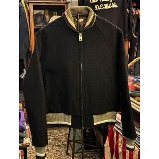 G&F 日本制 old money老钱风重磅羊毛混纺夹棉复古运动夹克