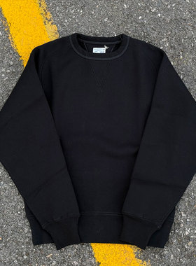 Riding High日本制老式梭织机制重磅加绒落肩设计纯色套头卫衣