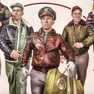 Eastman Leather 五星空军logo摔纹马皮复古A2 A-2皮衣夹克