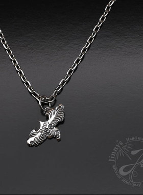 Jinny’s 形态飘逸 日本手工打造雄鹰展翅复古925银吊坠