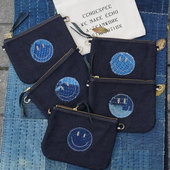 台湾ECHOSPEC D.I. 日本22oz赤耳牛仔布刺子古布手工化妆手拿包