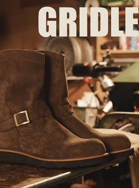 SURE BOOTS 脚感舒适 日本手工制作精选翻毛牛皮复古工程师靴