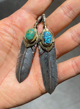 kingman天然松石18K金上金羽毛