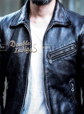 Fine Creek Leathers Eric特制1.3mm茶芯马皮复古机车皮衣夹克