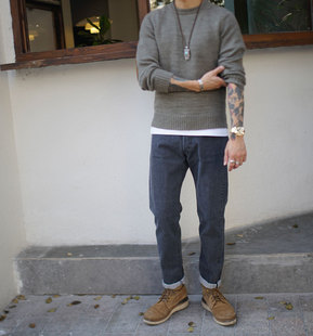 Workers Japan独家代理13.75oz长绒棉水洗中高腰修身黑色牛仔裤